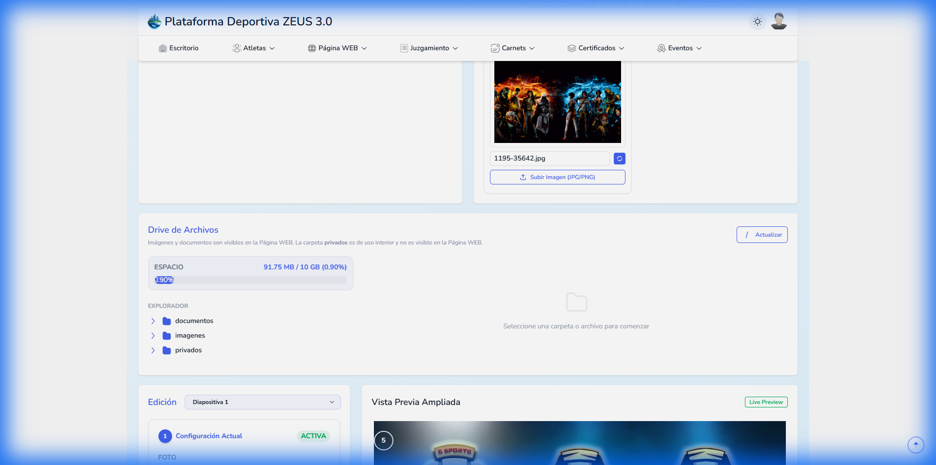 Gestión de Drive Zeus