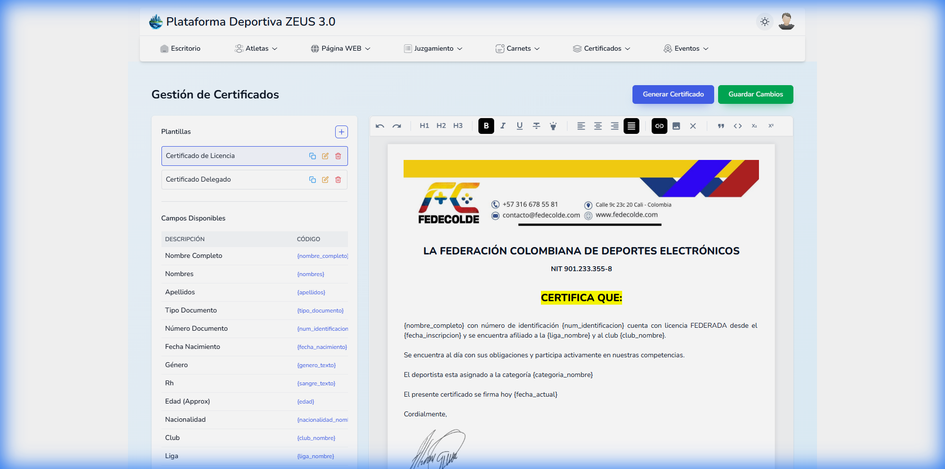 Gestión de Certificados